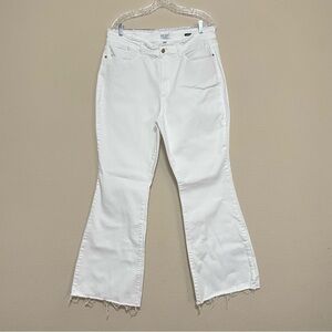 Judy Blue High Waist Flare‎ Leg Jeans Womens White Frayed Raw Hem Sz 20W